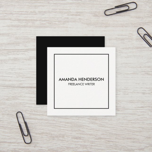 Minimalist Elegant Professional Square Business Card (Front/Back In Situ)