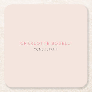 Minimalist Elegant Professional Square Paper Coaster