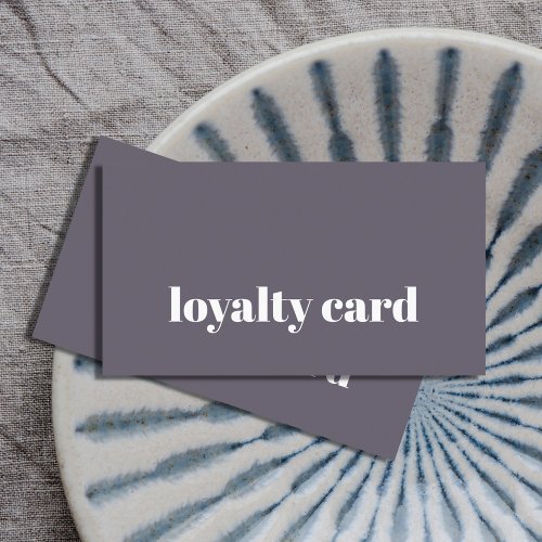 Minimalist Elegant Purple White Shop  Loyalty Card