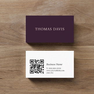 Minimalist Elegant QR Code Consultant Business Card