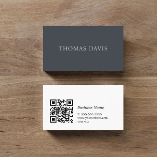 Minimalist Elegant QR Code Consultant Business Card
