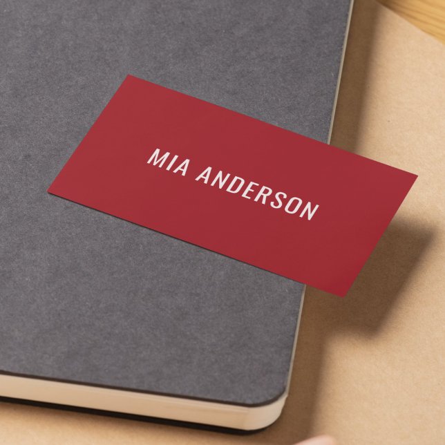 Minimalist Elegant Red Old White Bold Networking Business Card (Creator Uploaded)