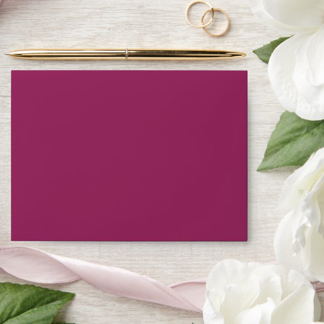 Minimalist Elegant Red Violet Wedding Envelope (Wedding)