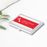 Minimalist Elegant Red White Key Icon Realtor Business Card Holder<br><div class="desc">Elegant business card holder with red/white background and key icon. Perfect for realtor,  real estate or construction related professionals.</div>