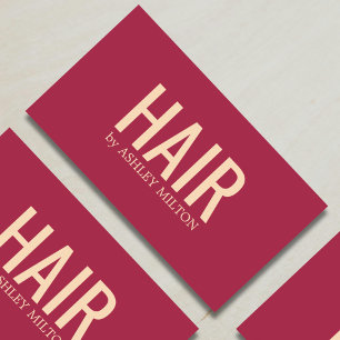 Minimalist Elegant Red Yellow Hair Salon Business Card
