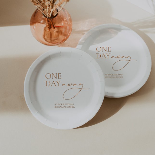 Minimalist Elegant Rehearsal Dinner White Paper Plates (Creator Uploaded)