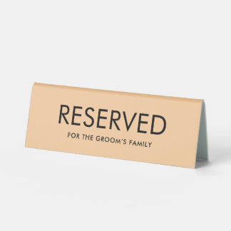 Minimalist Elegant Reserved Table Tent Sign