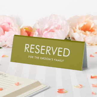 Minimalist Elegant Reserved Table Tent Sign