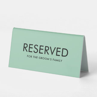Minimalist Elegant Reserved Table Tent Sign