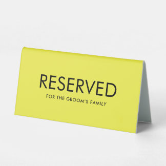 Minimalist Elegant Reserved Table Tent Sign