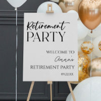 Minimalist Elegant Retirement Party Welcome Sign