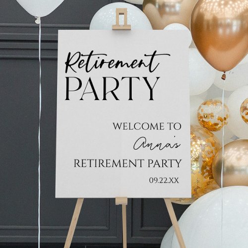 Minimalist Elegant Retirement Party Welcome Sign