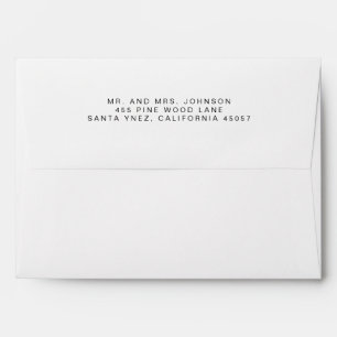 Minimalist Elegant Return Address on Back Flap  Envelope