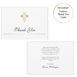 Minimalist Elegant Roman Catholic Funeral Thank You Card