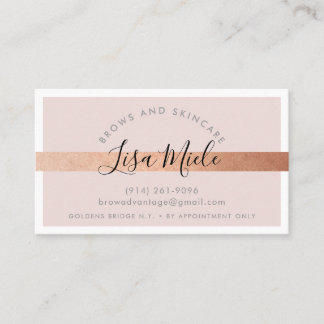 MINIMALIST elegant rose gold stripe blush pink Business Card