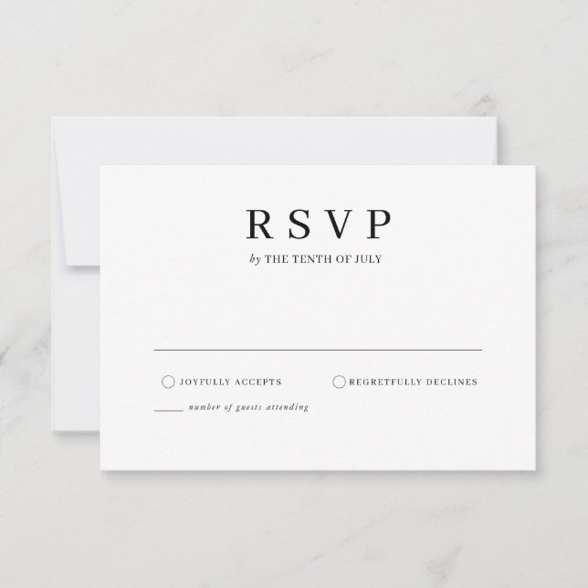 Minimalist Elegant RSVP card (Front)