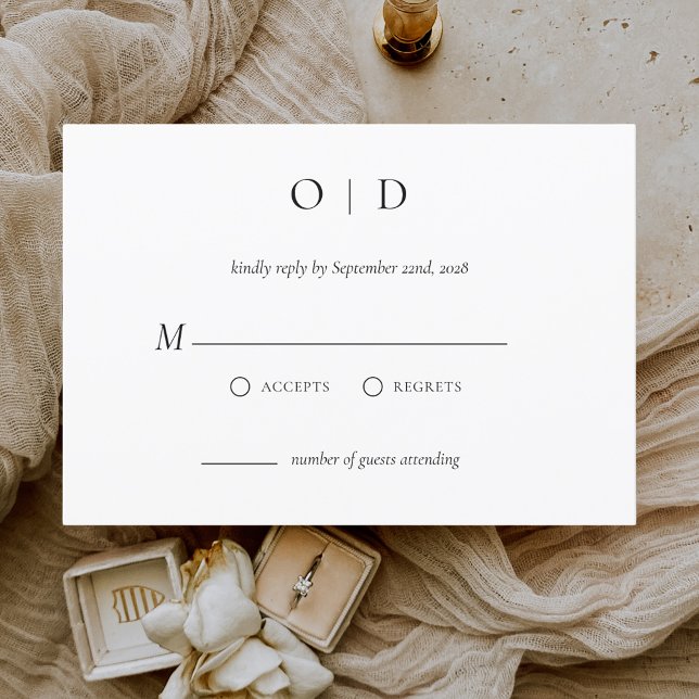 Minimalist Elegant RSVP Simple Black White Invitation (Creator Uploaded)