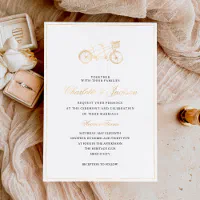 Simply Rustic Gold Foil 2024 Stamped Wedding Invitations