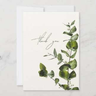 Minimalist Elegant Sage Eucalyptus Thank You Card