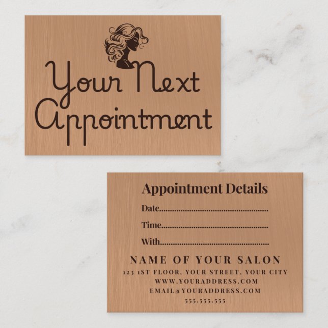 Minimalist Elegant Salon Appointment Card (Front/Back)