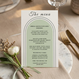 Minimalist Elegant Sand Beige Arch Wedding Menu
