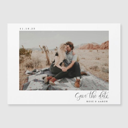 Minimalist Elegant Save the Date Photo Magnet