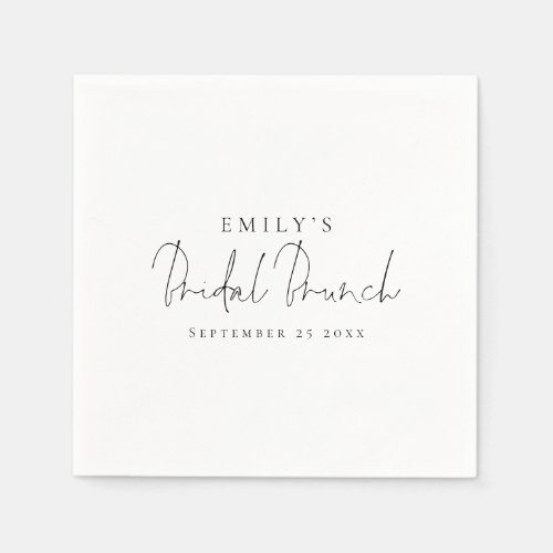 Minimalist Elegant Script Bridal Shower Brunch  Napkins