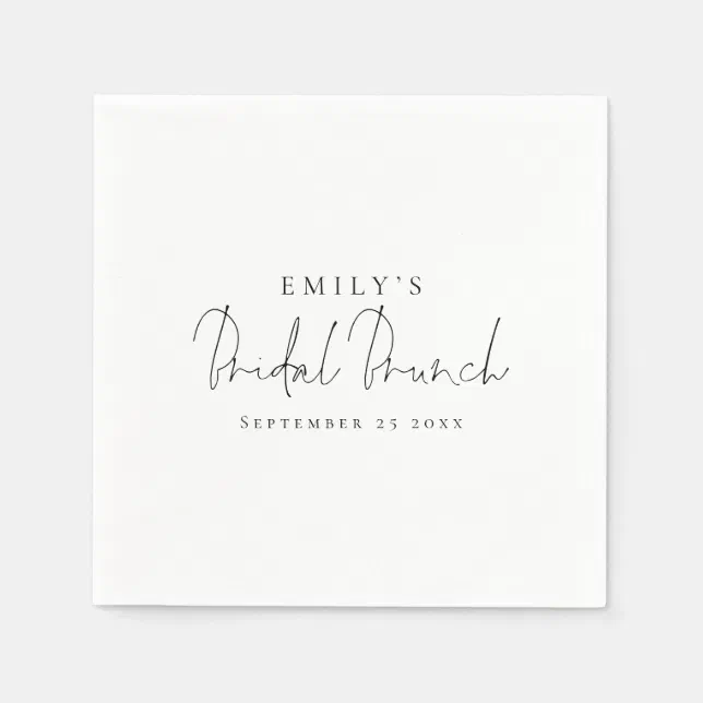 Minimalist Elegant Script Bridal Shower Brunch Napkins | Zazzle