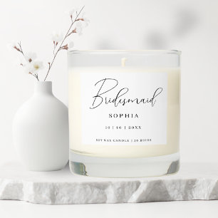 Minimalist Elegant Script Bridesmaid Scented Candle