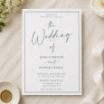Minimalist Elegant Script Calligraphy Wedding Letterpress Invitation
