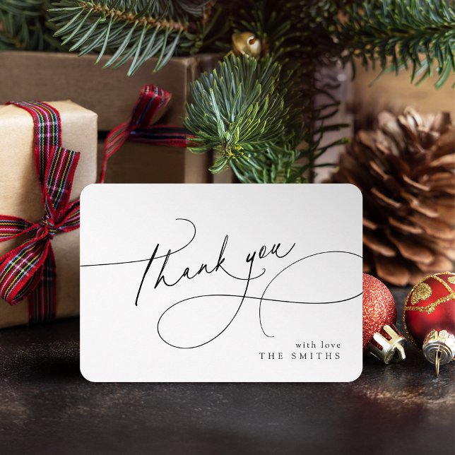 Minimalist Elegant Script Christmas Thank You (Minimalist Elegant Script Christmas Thank You)