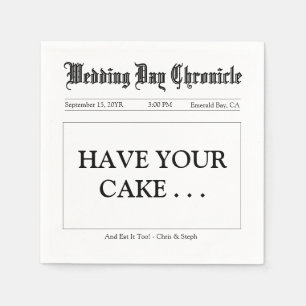 Minimalist Elegant Script Custom Wedding Reception Napkins