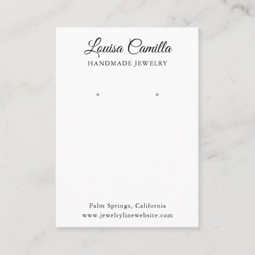 Minimalist Elegant Script Earrings Display Card