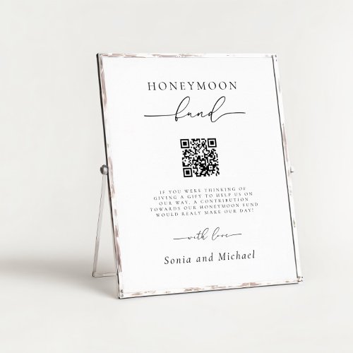 Minimalist Elegant Script Honeymoon Fund Wedding Poster