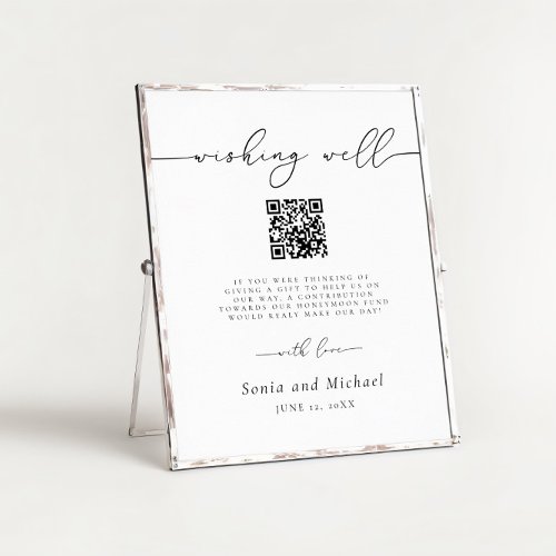 Minimalist Elegant Script Honeymoon Fund Wedding Poster