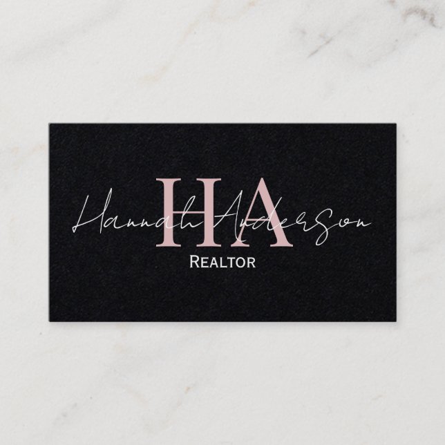 Minimalist Elegant Script Modern Realtor  Business Card (Front)