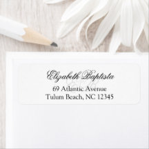 Minimalist Elegant Script Monogram Return Address