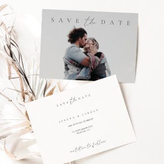 Minimalist Elegant Script Photo Save the Date