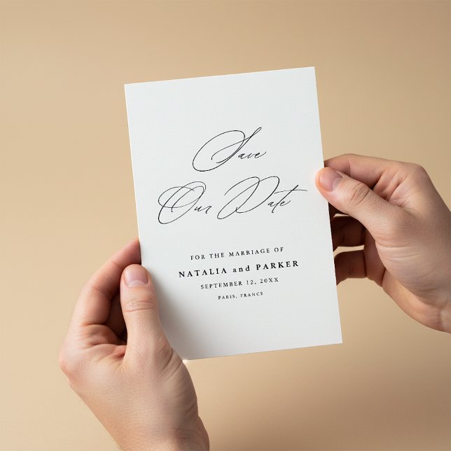 Minimalist Elegant Script Save the Date (Creator Uploaded)
