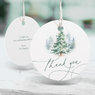 Minimalist Elegant Script Thank You  Favor Tags