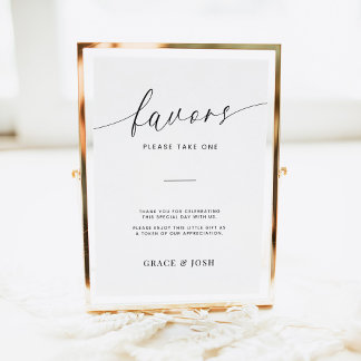 Minimalist Elegant Script Wedding Favors Sign