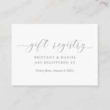 Minimalist Elegant Script Wedding Gift Registry
