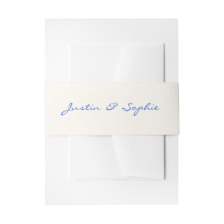 Minimalist Elegant Script Wedding Invitation Belly Band