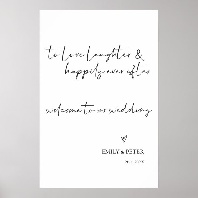 Minimalist Elegant Script welcome To Our Wedding Poster (Front)