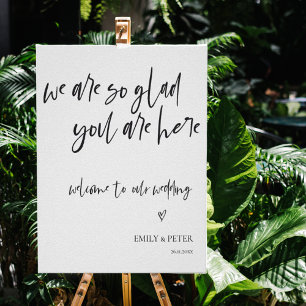 Minimalist Elegant Script welcome To Our Wedding Poster