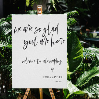Minimalist Elegant Script welcome To Our Wedding Poster
