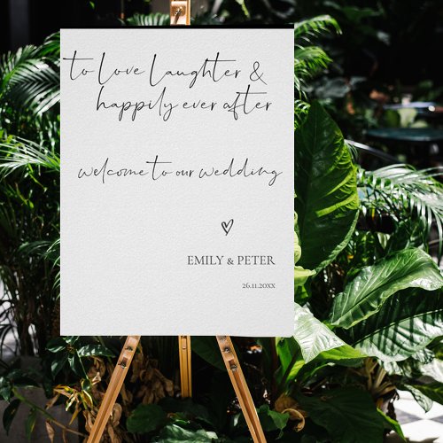 Minimalist Elegant Script welcome To Our Wedding Poster