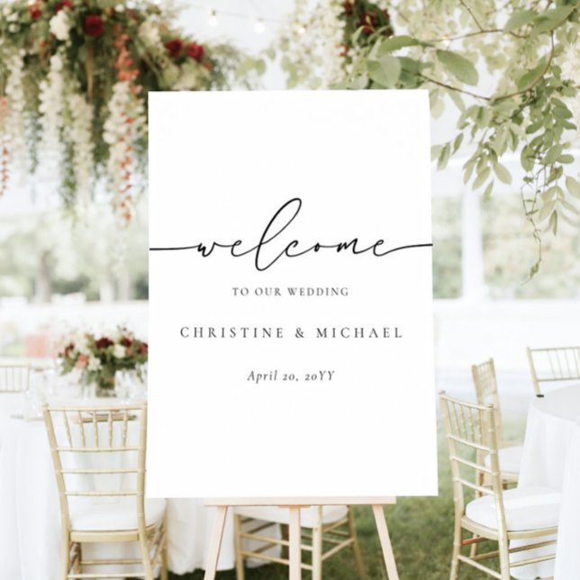Minimalist Elegant Script Welcome Wedding  Foam Board (Creator Uploaded)