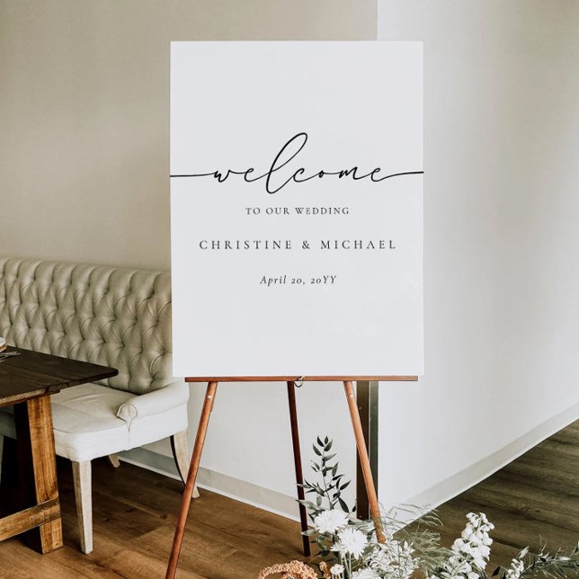 Minimalist Elegant Script Welcome Wedding  Foam Board (Creator Uploaded)