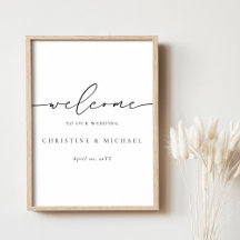 Minimalist Elegant Script Welcome Wedding Sign
